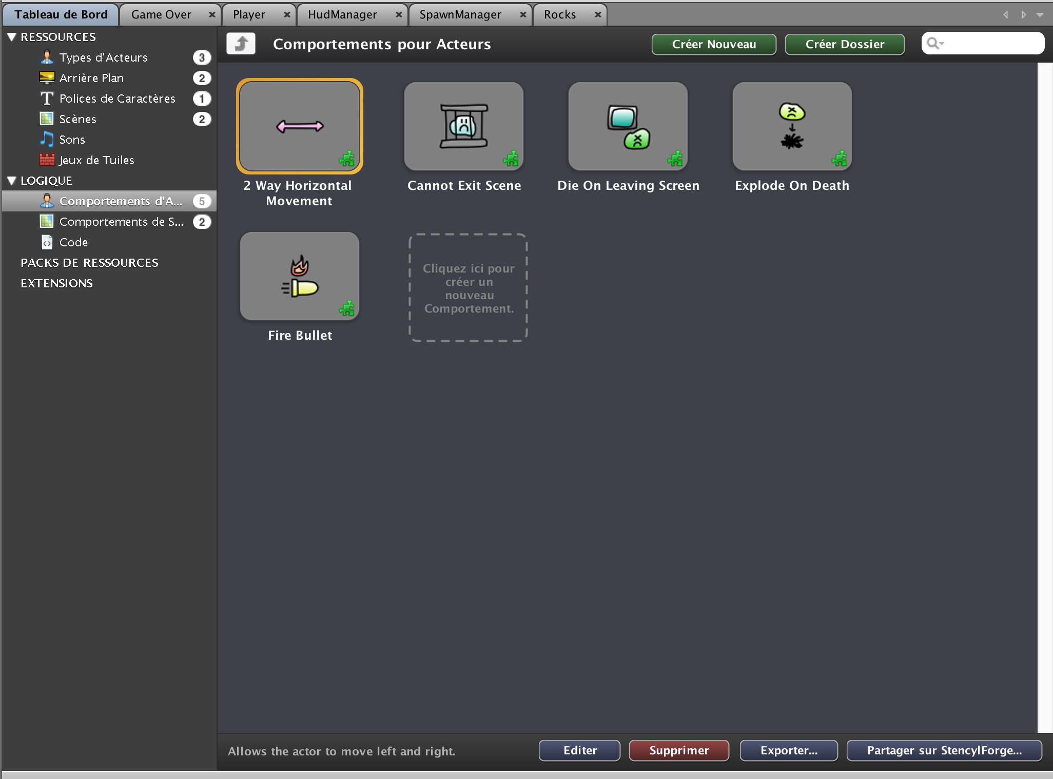 Stage coding ados Jeu arcade