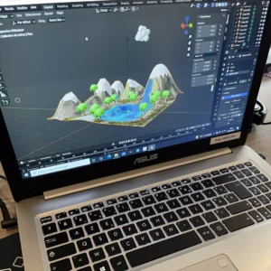 Création 3D Paysage low poly Blender activités numériques pour enfants