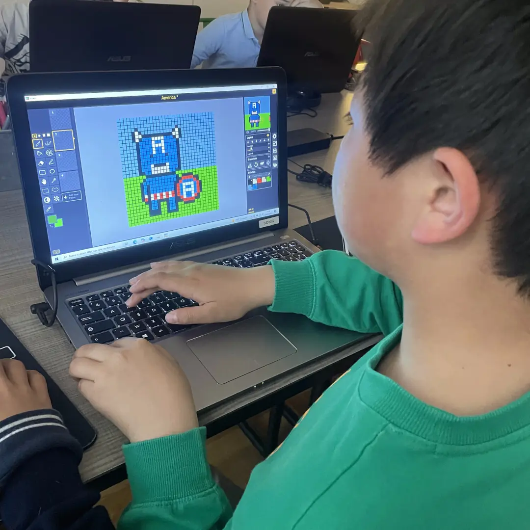 Dessin pixel art de Captain America