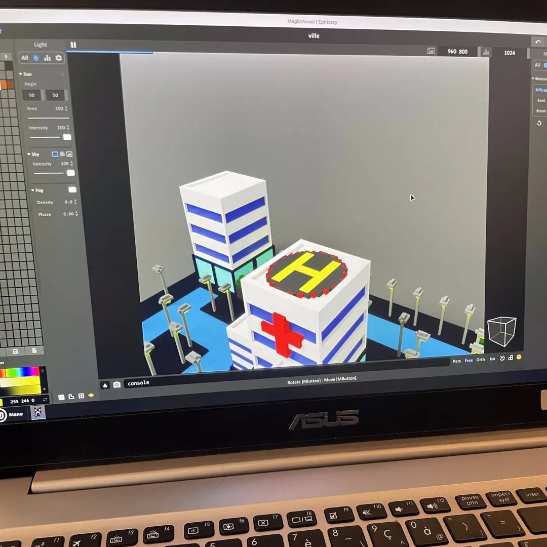 Modélisation immeubles 3D Magicavoxel