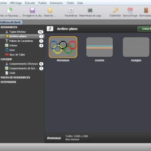 Stage codage Stencyl Jeux Olympique Arrières Plans